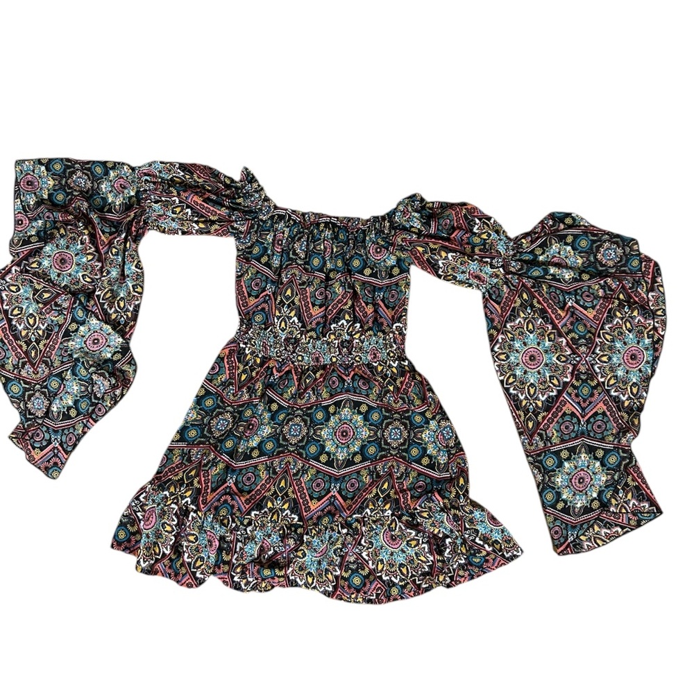 Truth nyc mini dress tunic size medium long sleeve boho hippie